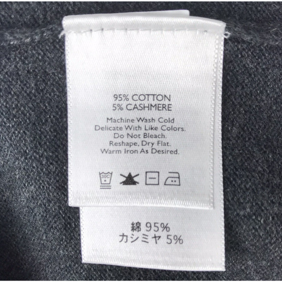 NWT Eddie Bauer Cotton Cashmere Sweater Pullover Button Knit Gray Men Large Tall - Picture 9 of 9